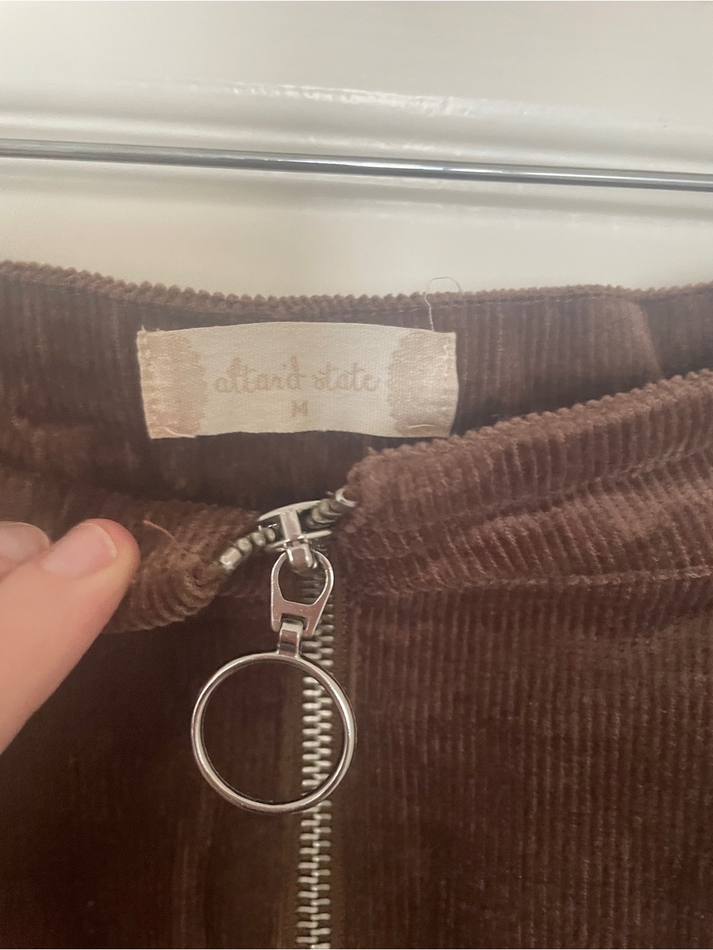 🤎 Altar’d State Corduroy Front-Zip Mini Skirts - Rust and Chocolate 🤎 - Picture 5 of 12